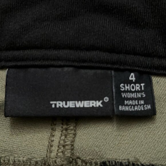 Truewerk Pants Womens 4 Short T2 WerkPant Stretch Work Cargo Utility Army Green - Picture 4 of 6